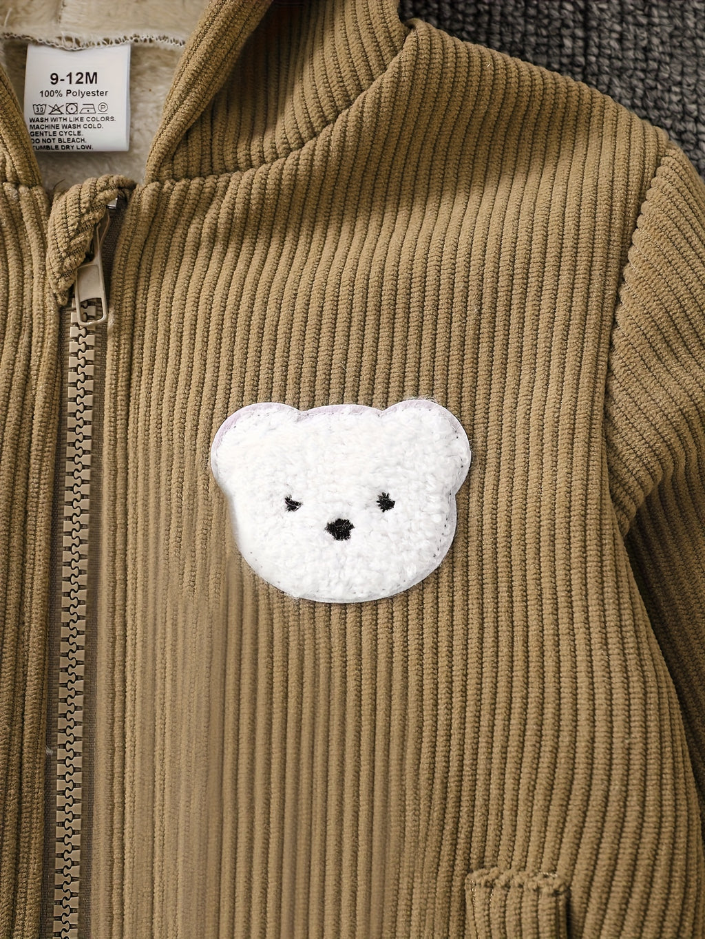 Manteau en velours côtelé à manches longues pour bébé garçon — Monptitlou