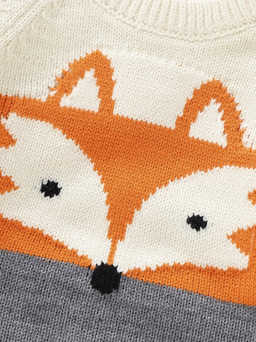 Pull en maille DovFanny & Renard de dessin animé — Monptitlou