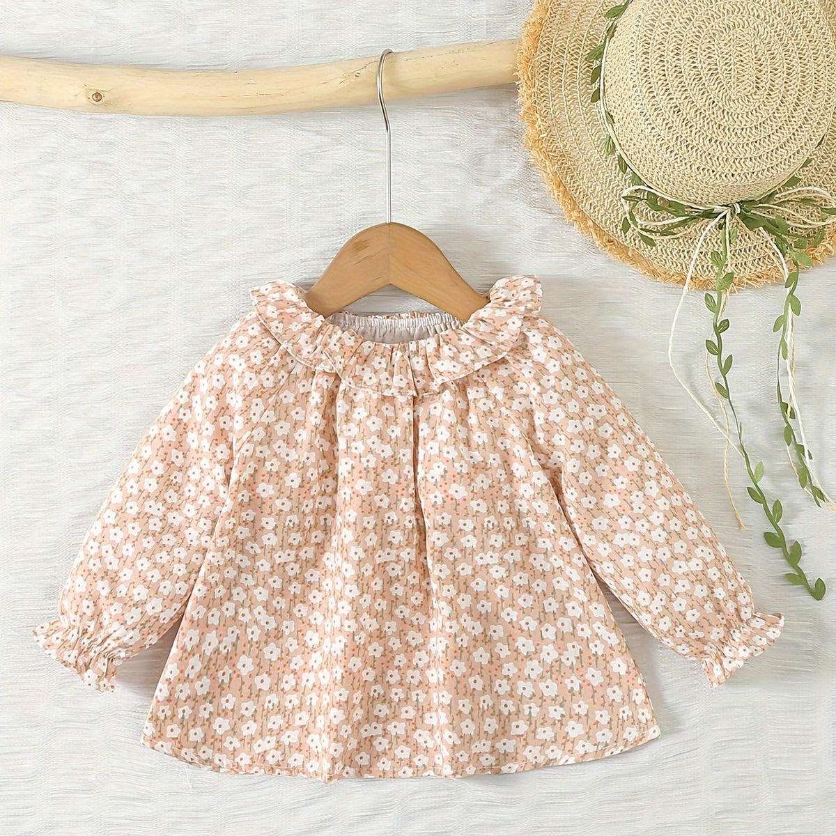 Haut manches longues imprimé fleurs mignon pour bébé fille — Monptitlou Image