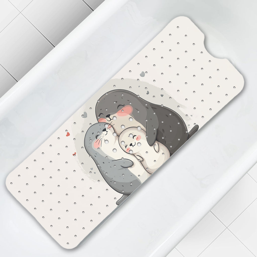 [Tapis de Bain Cartoon] Phoques Mignons en Étreinte — Monptitlou
