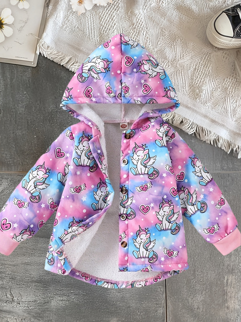 Veste Décontractée Mode Licorne pour Filles, Manches Longues, Capuche — Monptitlou