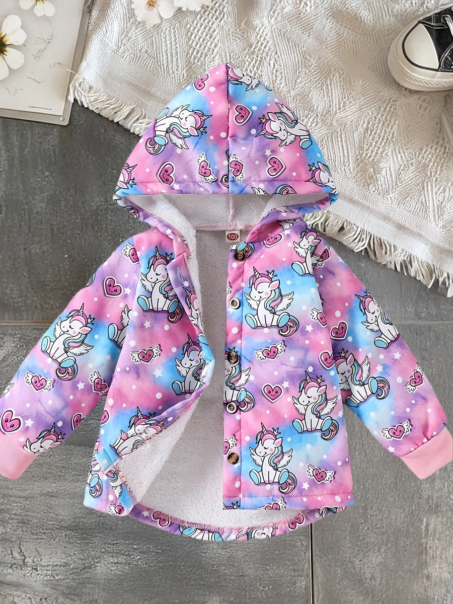 Veste Décontractée Mode Licorne pour Filles, Manches Longues, Capuche — Monptitlou