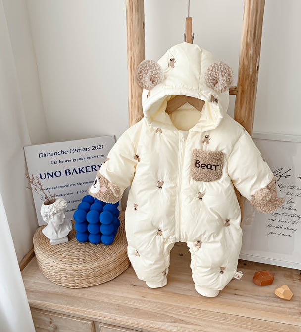 Combinaison bébé enfant unisexe doublée polaire épaisse douce ample à — Monptitlou