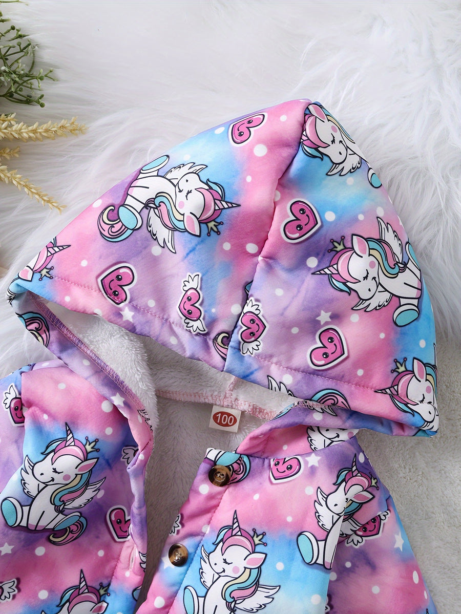 Veste Décontractée Mode Licorne pour Filles, Manches Longues, Capuche — Monptitlou