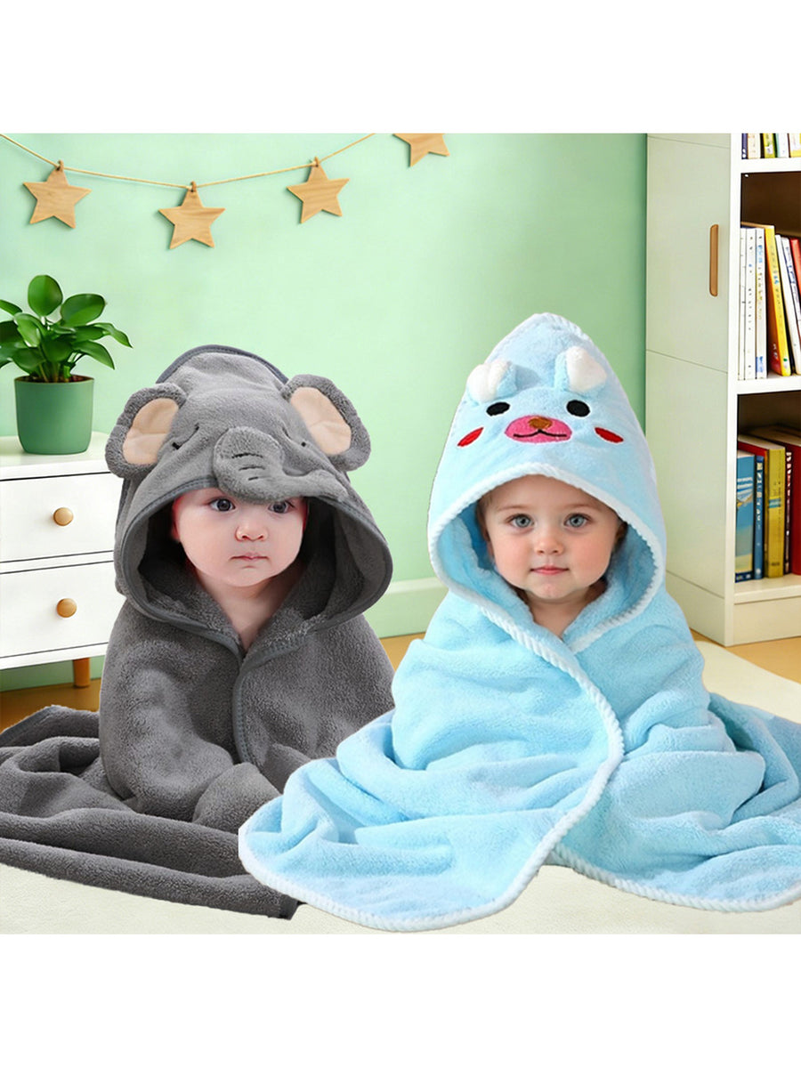 Cape de bain bébé à capuche, motifs colorés, très absorbante — Monptitlou