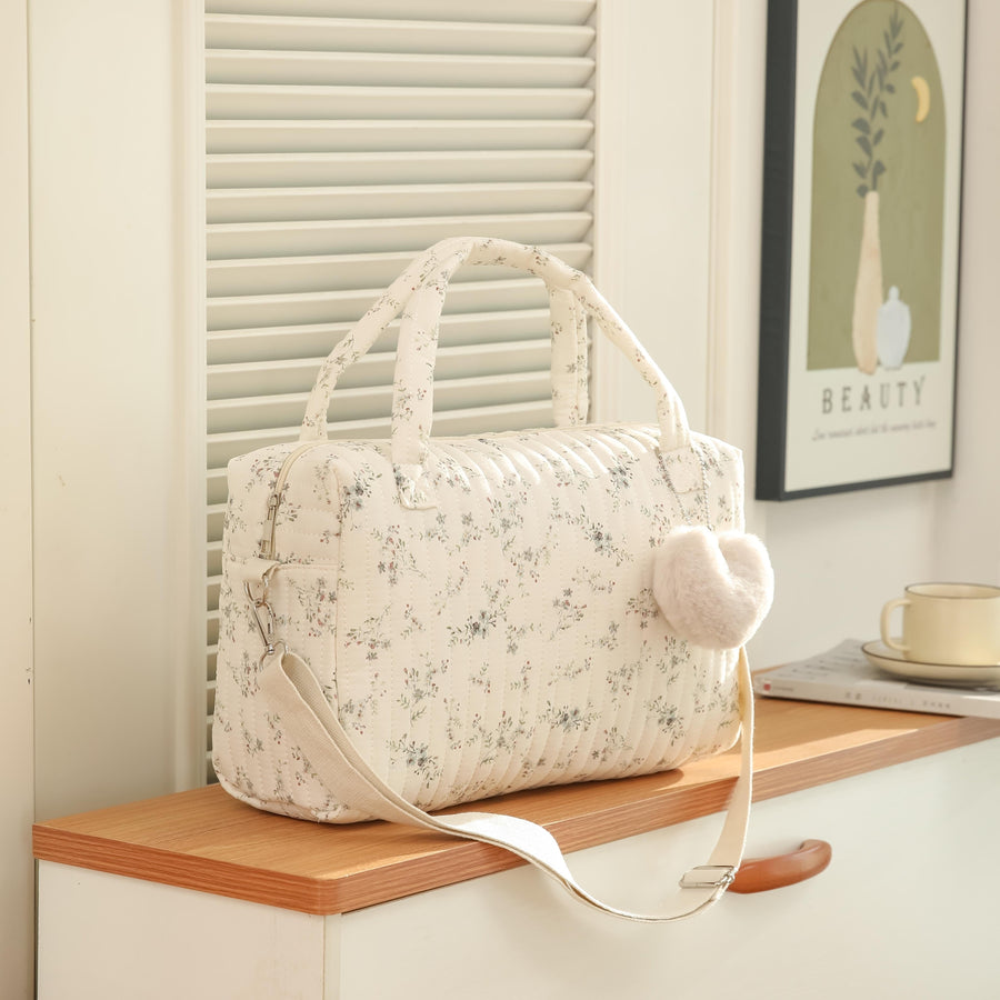 Sac à langer en polyamide imprimé floral avec grande capacité et design convivial pour les voyages