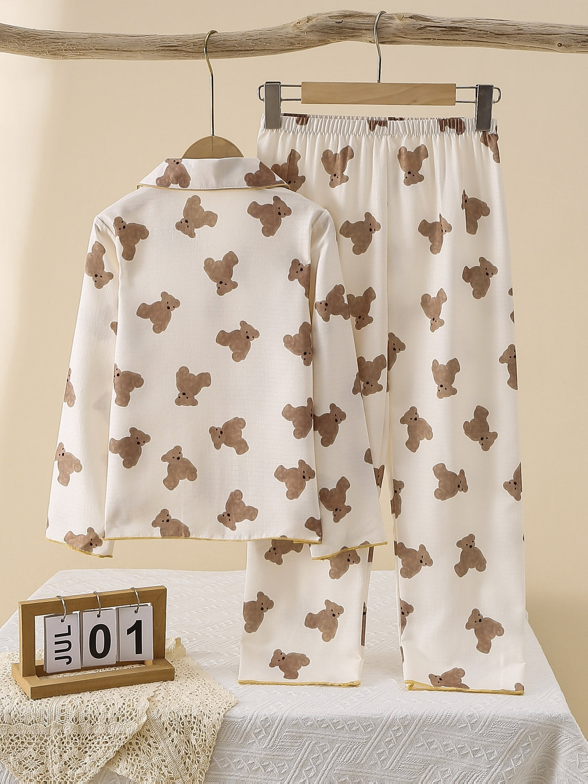 Ensemble Pyjama Fille à Imprimé Ours — Monptitlou Image