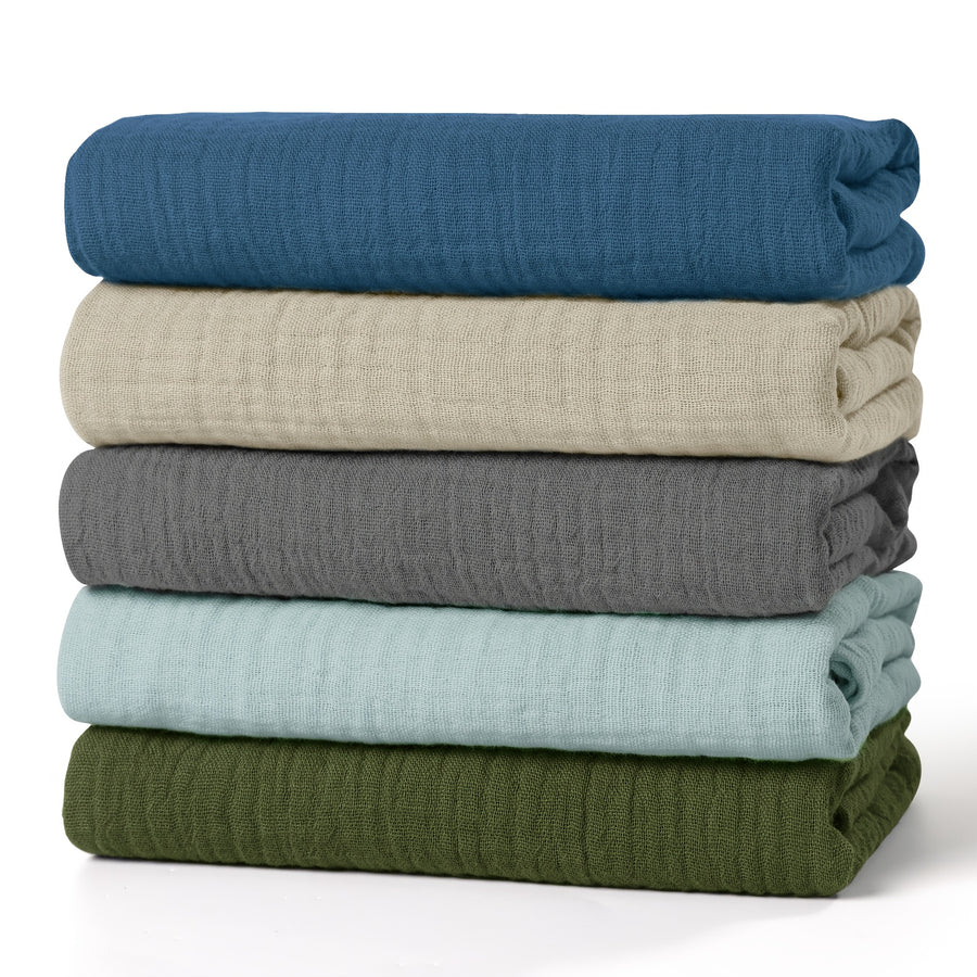 Lot de 5 langes bébé en mousseline, 7 motifs — Monptitlou