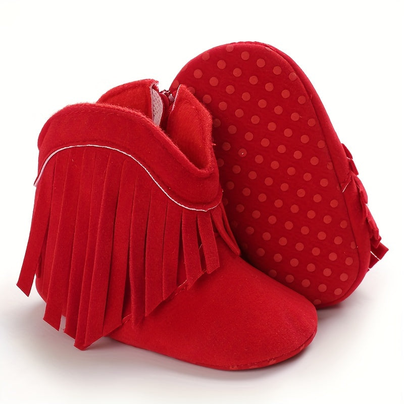Baskets unisexes confortables pour enfants, à la mode, de couleur unie, avec pompons et fermeture éclair