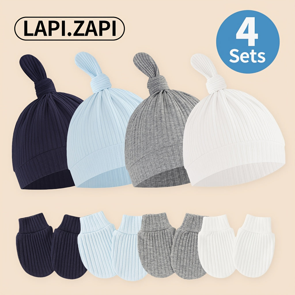 LAPI.ZAPI Lot de 4 pour nouveau-nés et enfants de 0 à 3 mois : Bonnet — Monptitlou