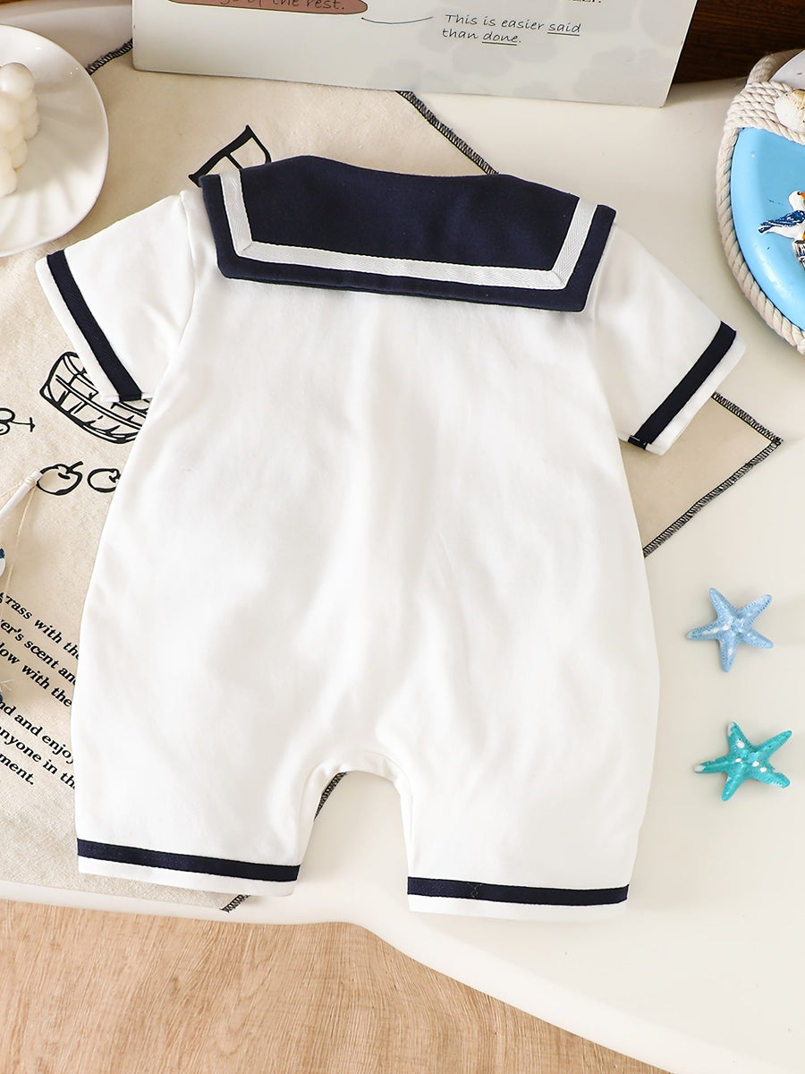 Body bébé été style nautique manches courtes pour filles tenue fine — Monptitlou