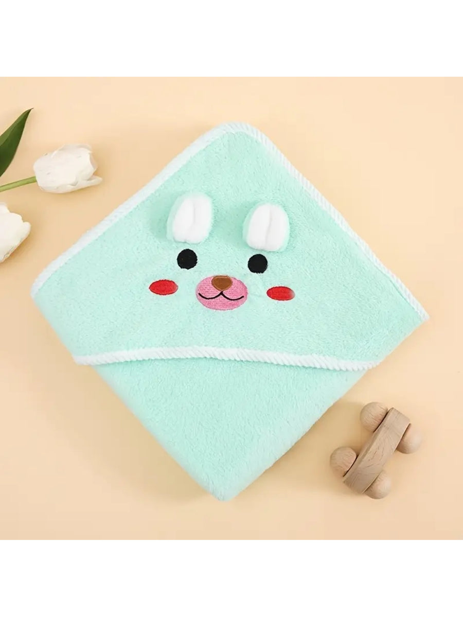 Cape de bain bébé à capuche, motifs colorés, très absorbante — Monptitlou