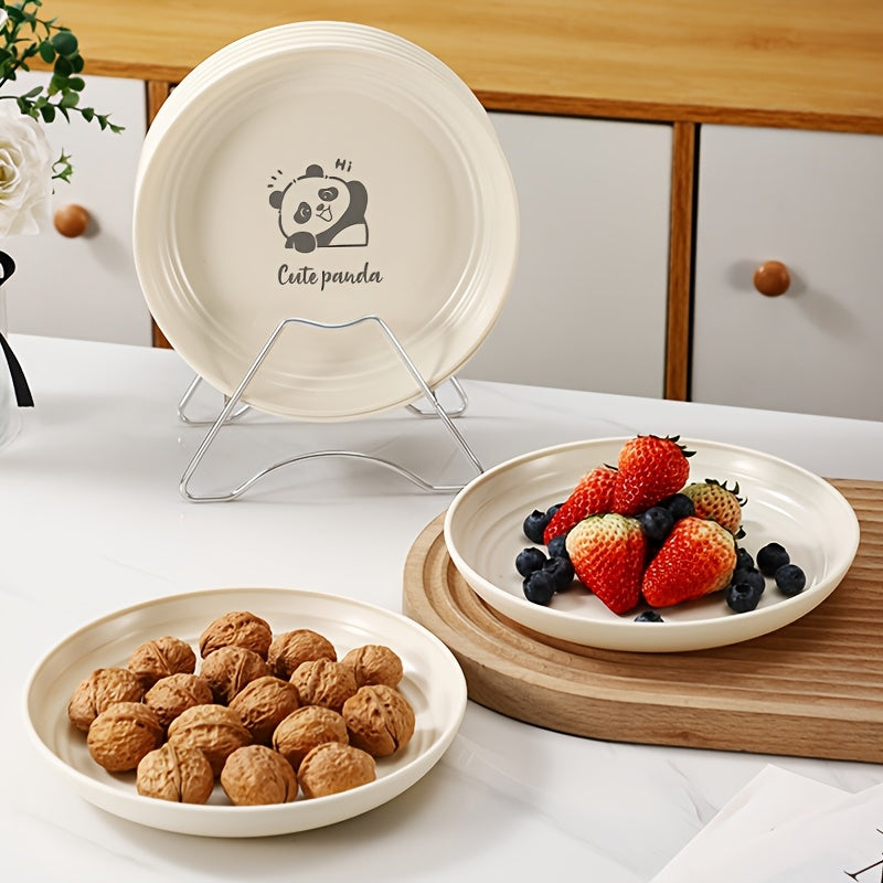 Assiette à diner ronde et crémeuse en plastique, 19.81 cm — Monptitlou