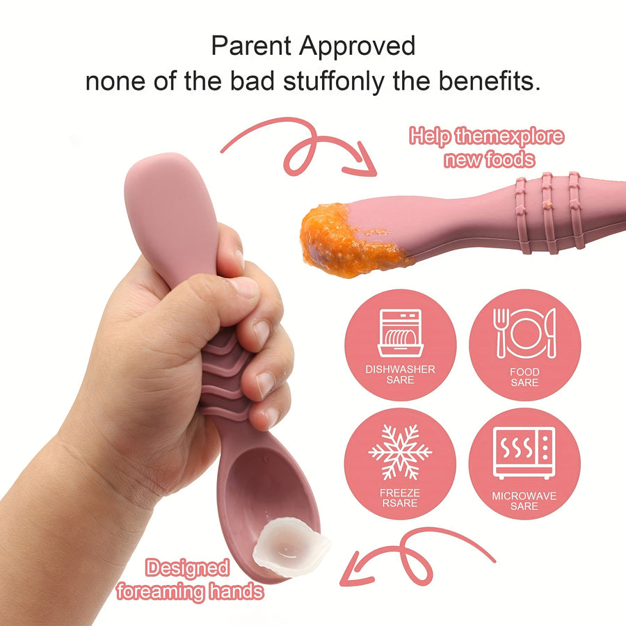 Ensemble de cuillères à mâcher en silicone — Monptitlou