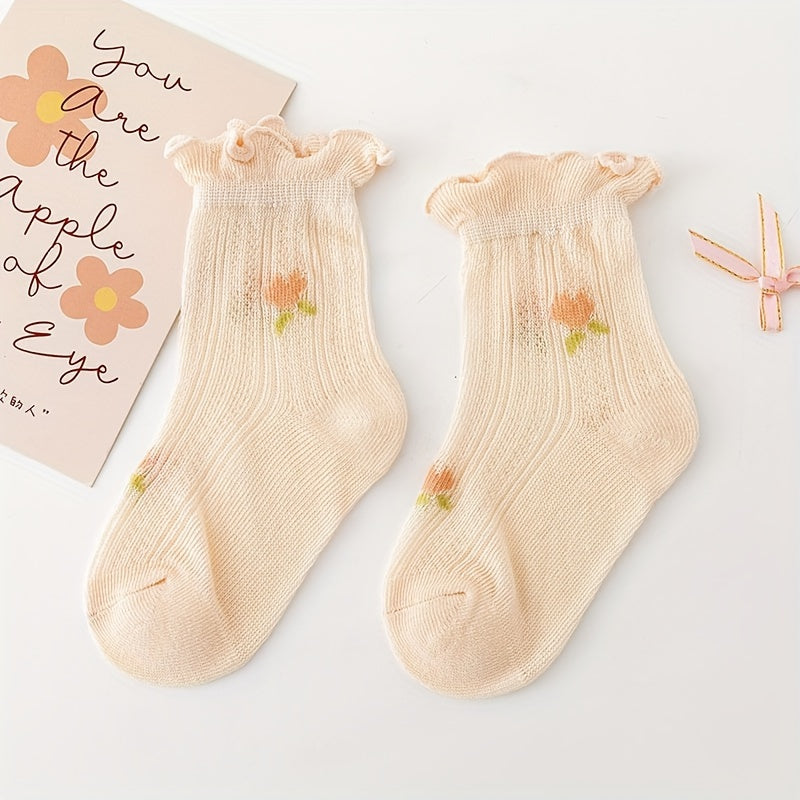 5 paires ou 3 paires de chaussettes princesse en maille fine pour bébé — Monptitlou