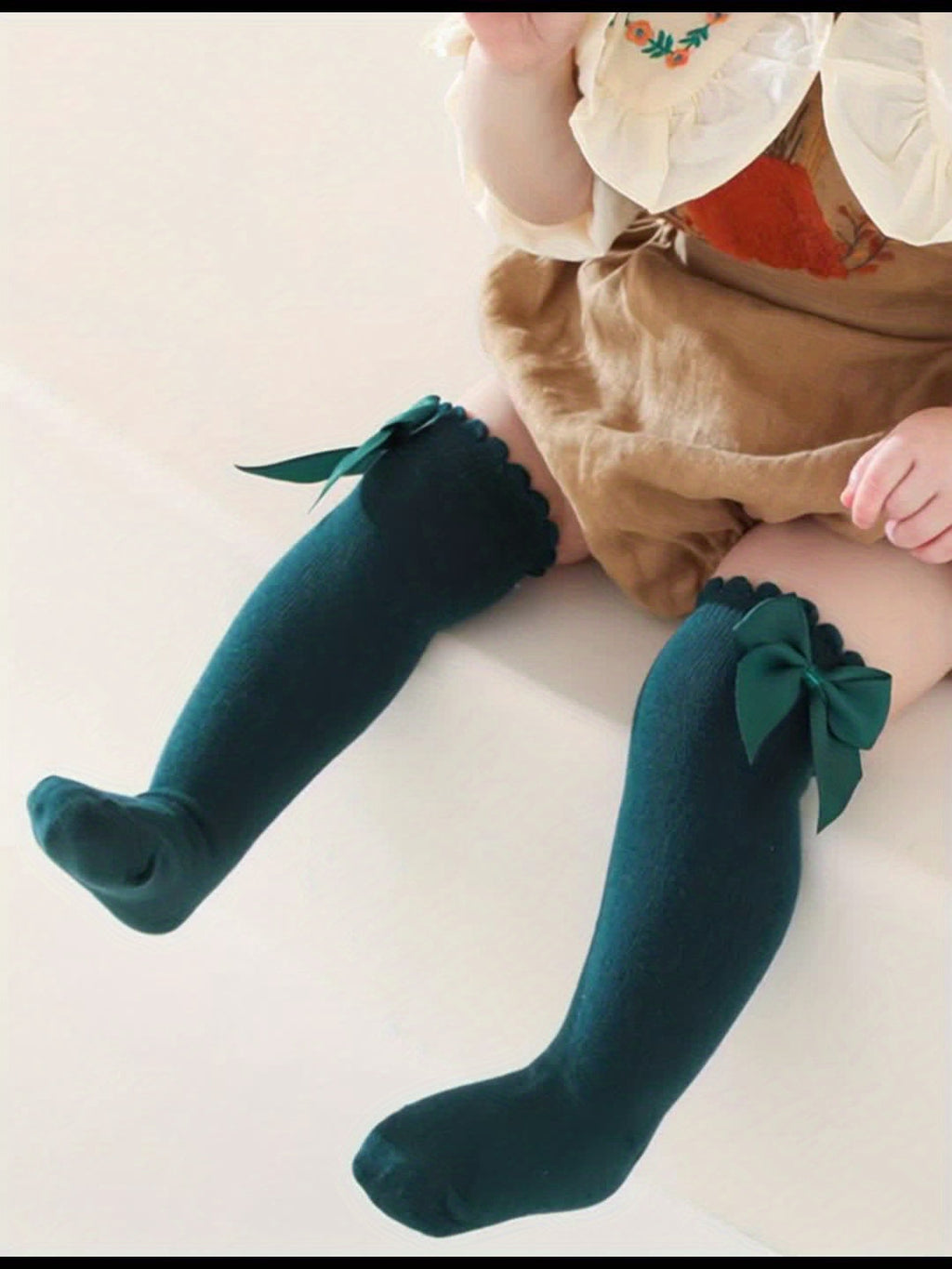 8 paires de chaussettes hautes adorables avec nœud pour genou pour bébé — Monptitlou
