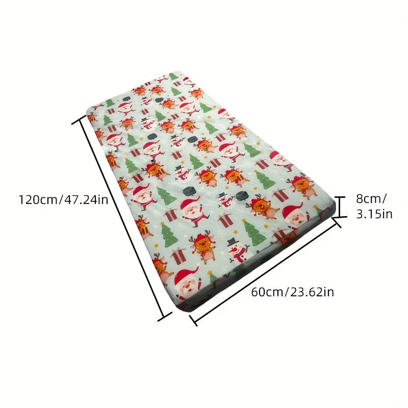 Matelas de berceau, tissu de Noël respirant, fermeture éclair — Monptitlou