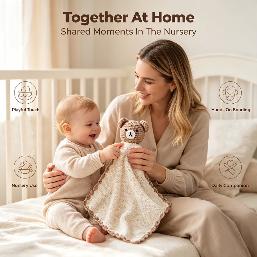 Serviette pour bébé avec motif de dessin animé apaisant — Monptitlou