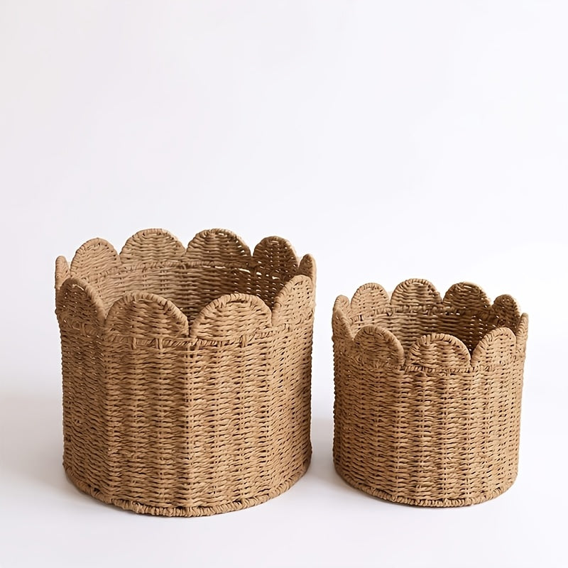[Paniers bohème gain de place] 2 pcs Paniers de rangement en corde à — Monptitlou