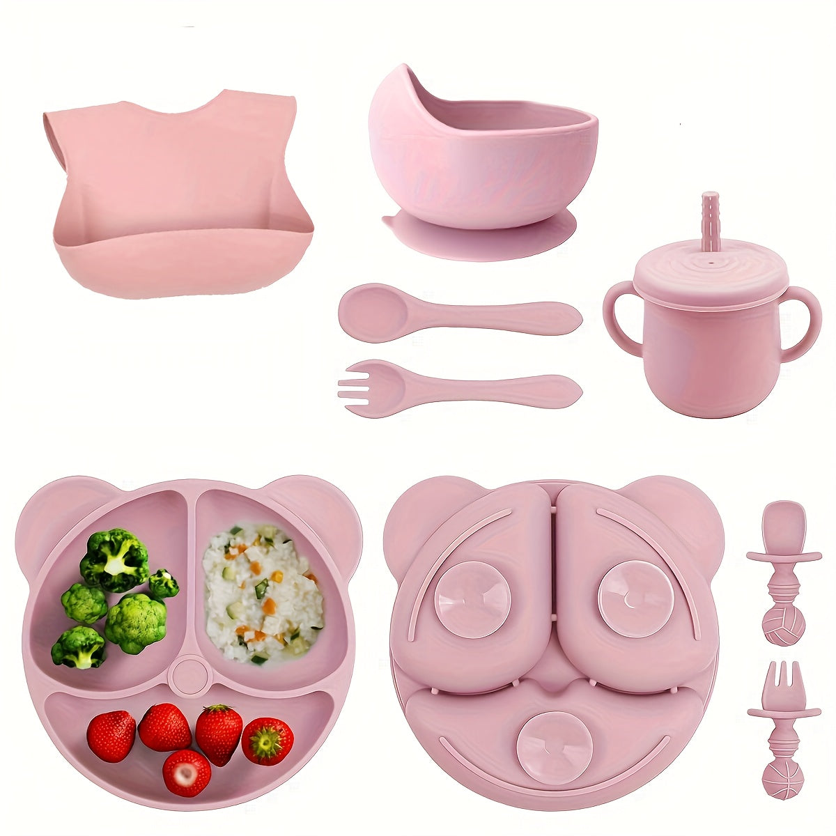 Ensemble d'alimentation pour bébé en silicone, 10 pièces — Monptitlou Image