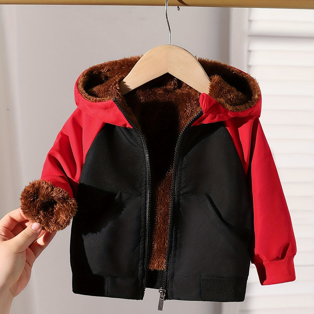 Veste à capuche doublée confortable pour garçon — Monptitlou