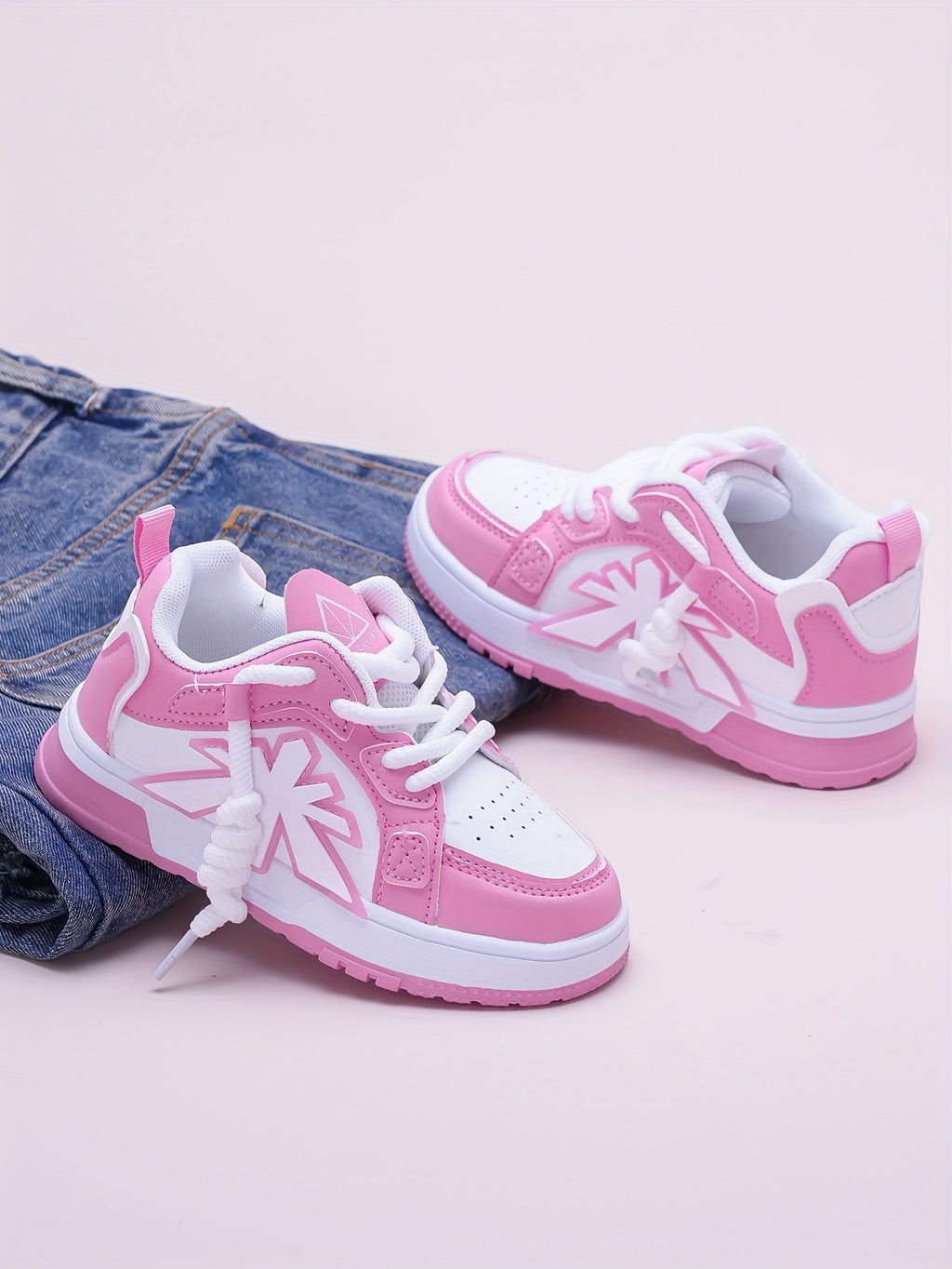 Chaussures de sport décontractées rose pour bébés filles — Monptitlou