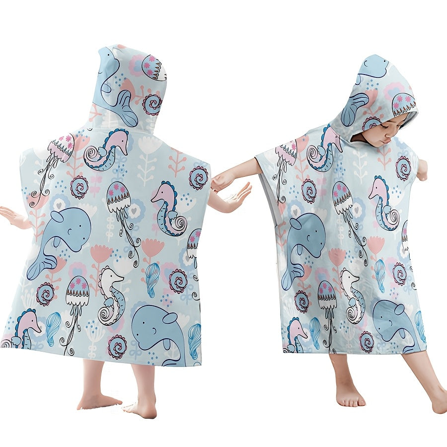 De serviette de bain colorée pour enfants avec capuche, séchage rapide — Monptitlou