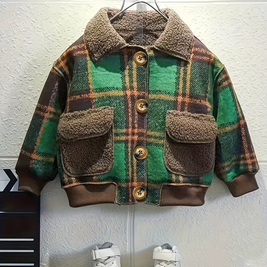 Veste à Revers Classique Unisexe pour Bébé à Carreaux pour — Monptitlou