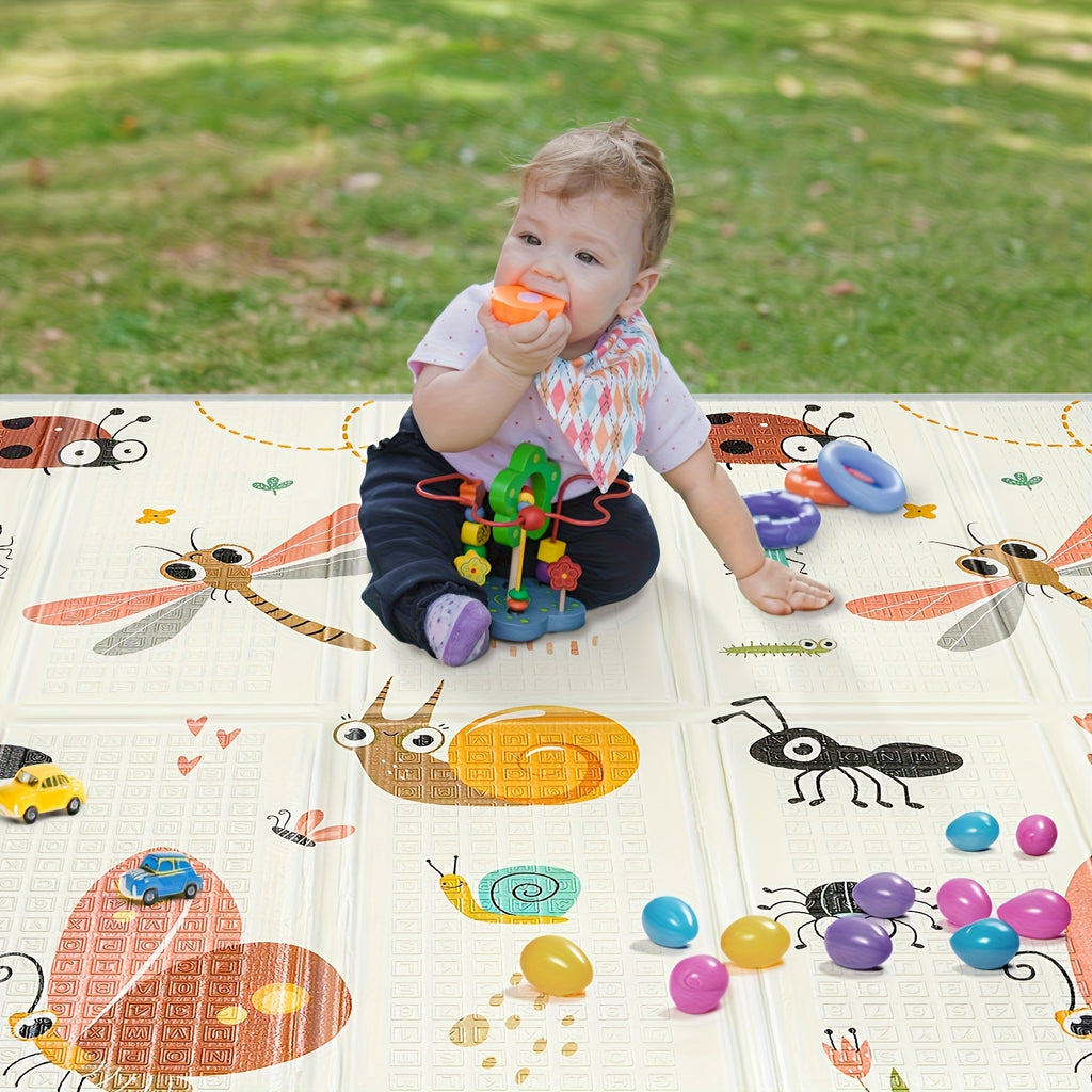 Tapis de Jeu Pliable pour Bébé avec Mousse de Sécurité — Monptitlou