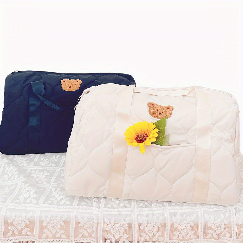 Sac de Maternité Grande Capacité Ours Noir - Parfait pour la Rangement de Couches, Formule & Vêtements, Idéal pour les C