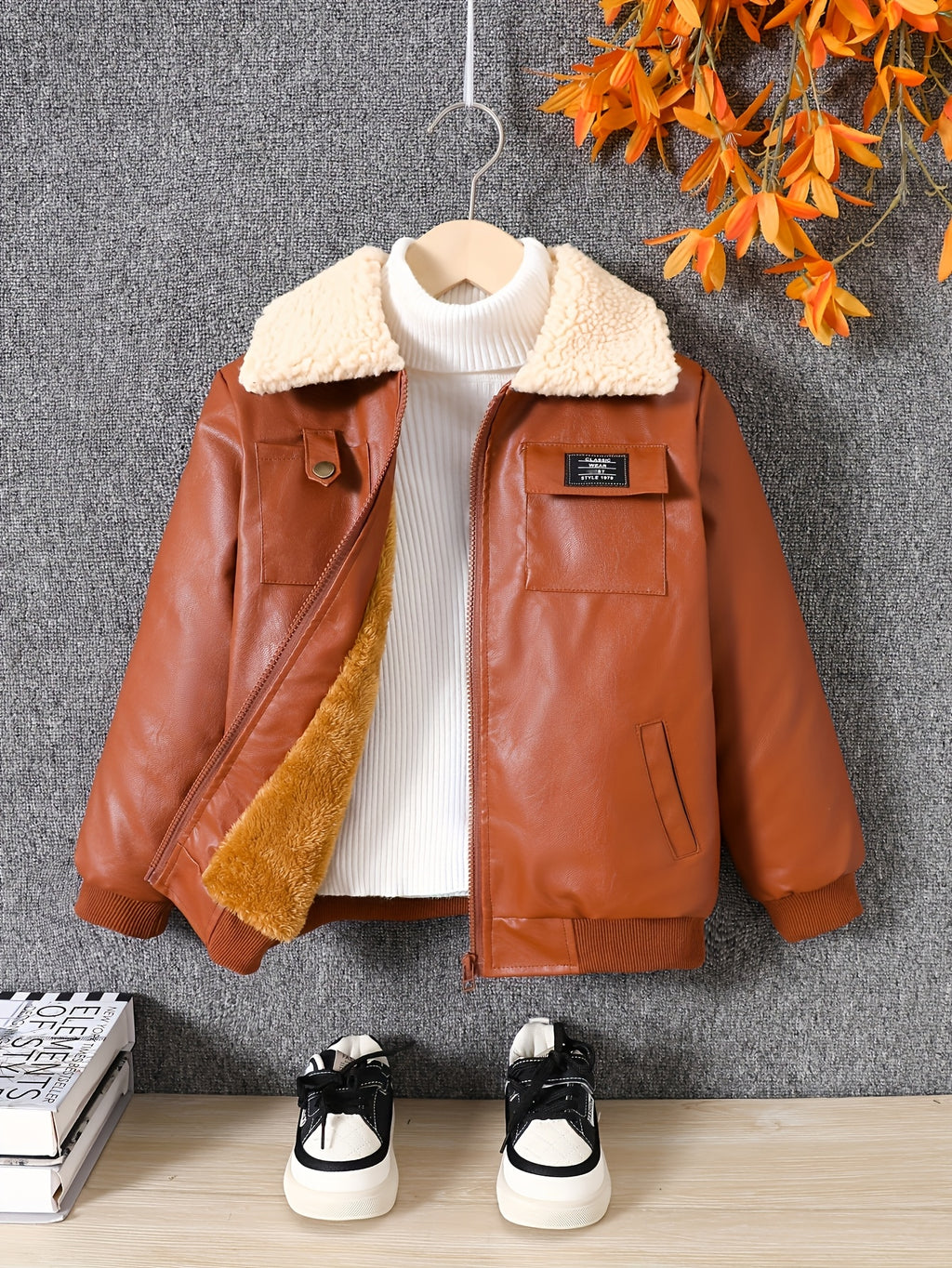 Veste doublée polaire pour garçons automne hiver épaisse tendance 2025 — Monptitlou