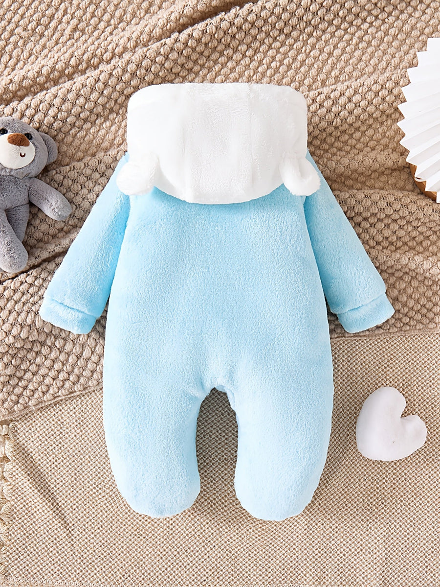 Vêtements pour tout-petits garçons, barboteuse pour bébé automne et hiver, épaisse et chaude, mignon écharpe, appliqué o