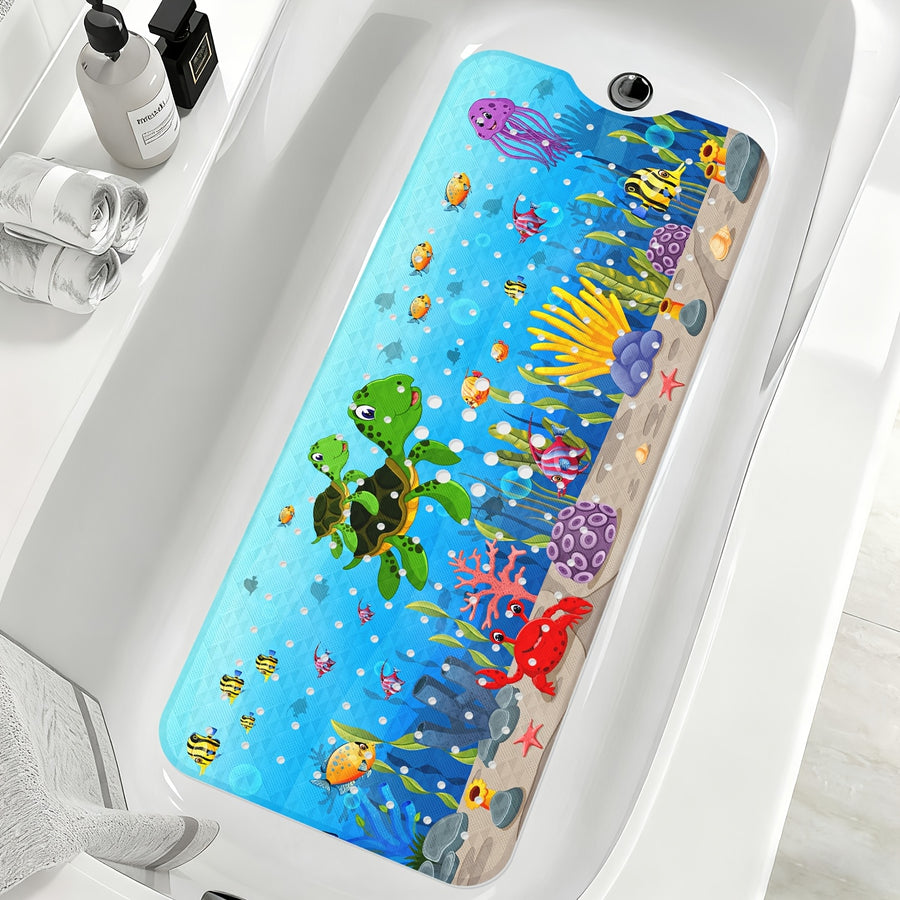 Tapis de baignoire antidérapant avec encoches, 40×100cm/16×39in — Monptitlou
