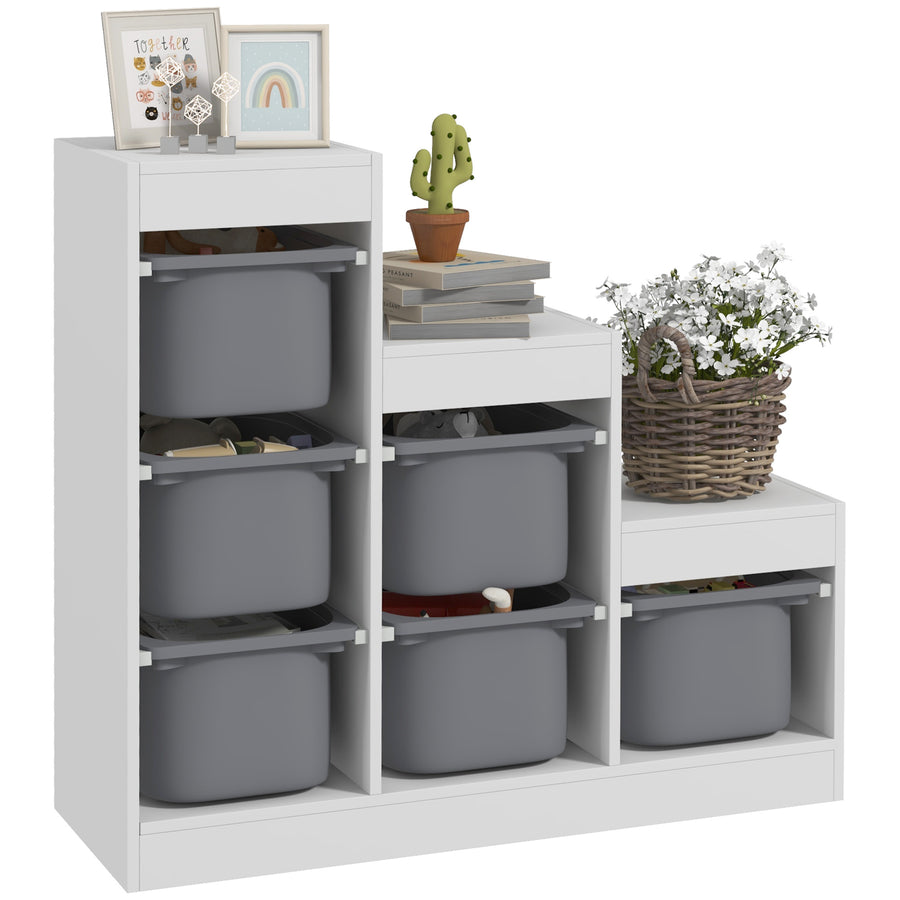 Meuble de rangement pour jouets avec 6 bacs amovibles et 3 niveaux — Monptitlou