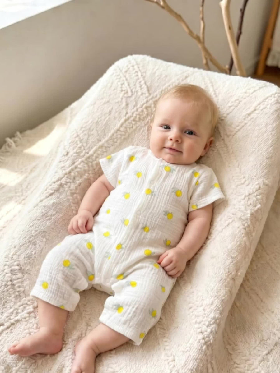 Mini-houppelande 1pc Bébé Nouveau-né Fille Garçon Imprimé Citron en — Monptitlou