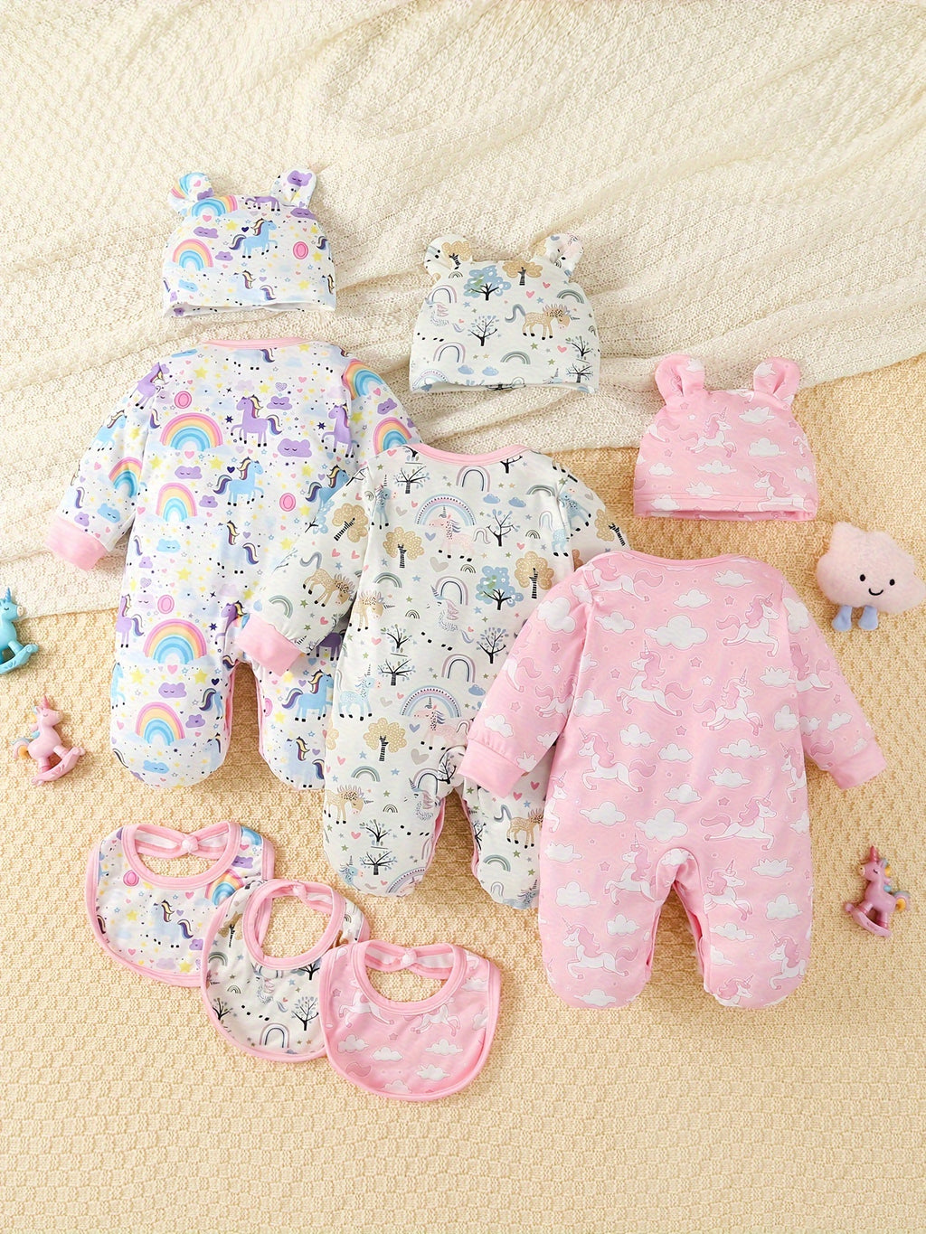 [Idéal Cadeau] 9 Pièces Ensemble de Combinaison-Pieds à Manches Longues — Monptitlou