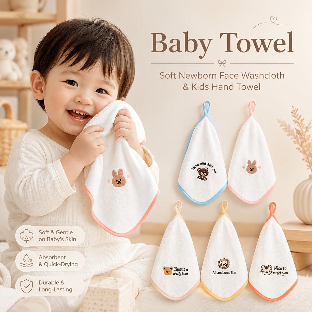 Serviettes Douces pour Bébé - Lot de 5 Serviettes et Mouchoirs Ultra — Monptitlou