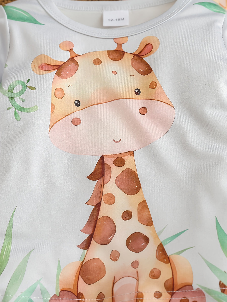 Ensembles de 6 pièces pour filles à imprimé animalier et dessin animé — Monptitlou