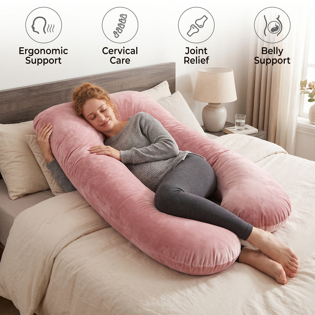 Taie d'oreiller amovible + Coussin d'oreiller. Oreiller de grossesse — Monptitlou