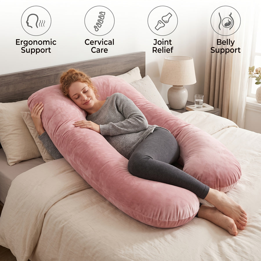 Taie d'oreiller amovible + Coussin d'oreiller. Oreiller de grossesse — Monptitlou