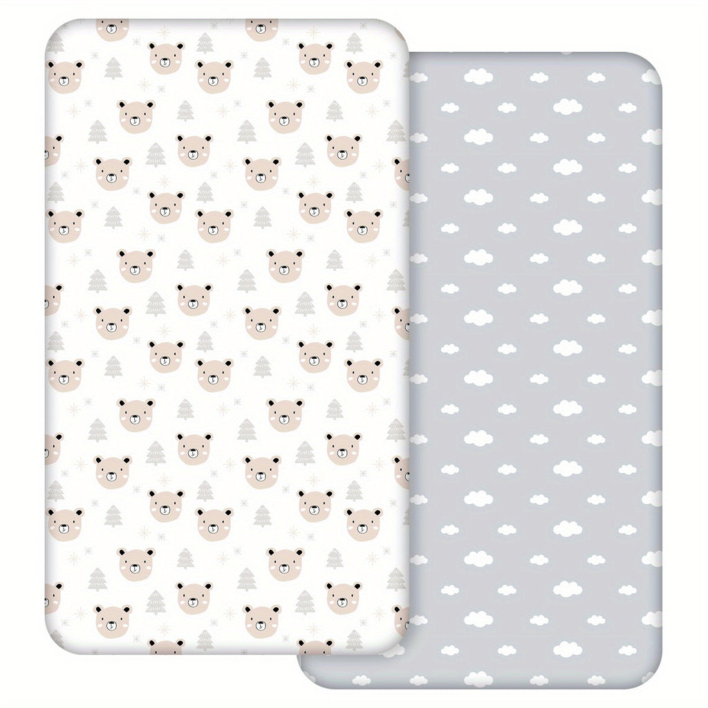 Draps-housses bébé rose cœur microfibre ultra-fine pour matelas — Monptitlou