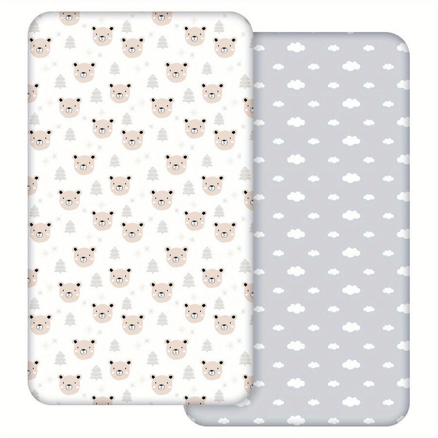 Draps-housses bébé rose cœur microfibre ultra-fine pour matelas — Monptitlou
