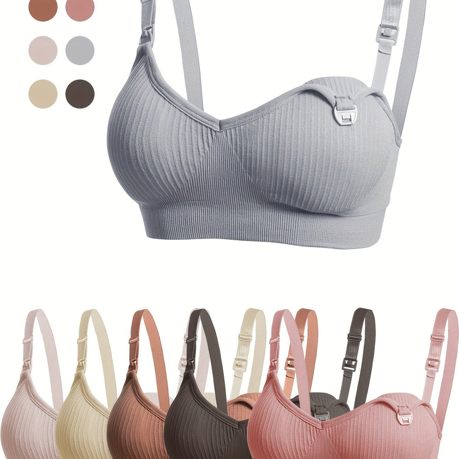 6 soutiens-gorge d’allaitement en nylon, confortables — Monptitlou