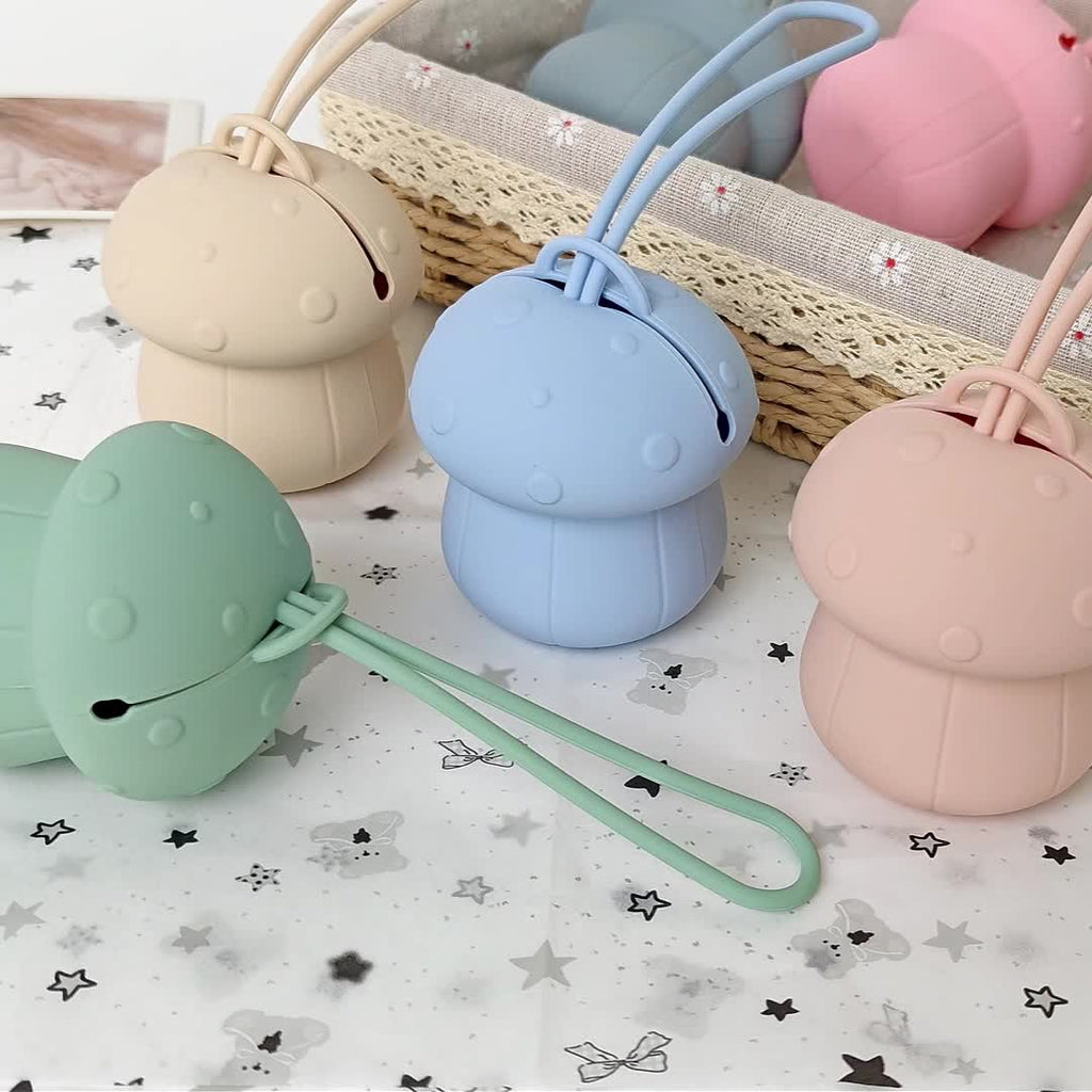 1pc Sac de Rangement Suspendu pour Poussette, Sac de Rangement pour Sucette en Silicone Champignon, Protecteur de Sucett