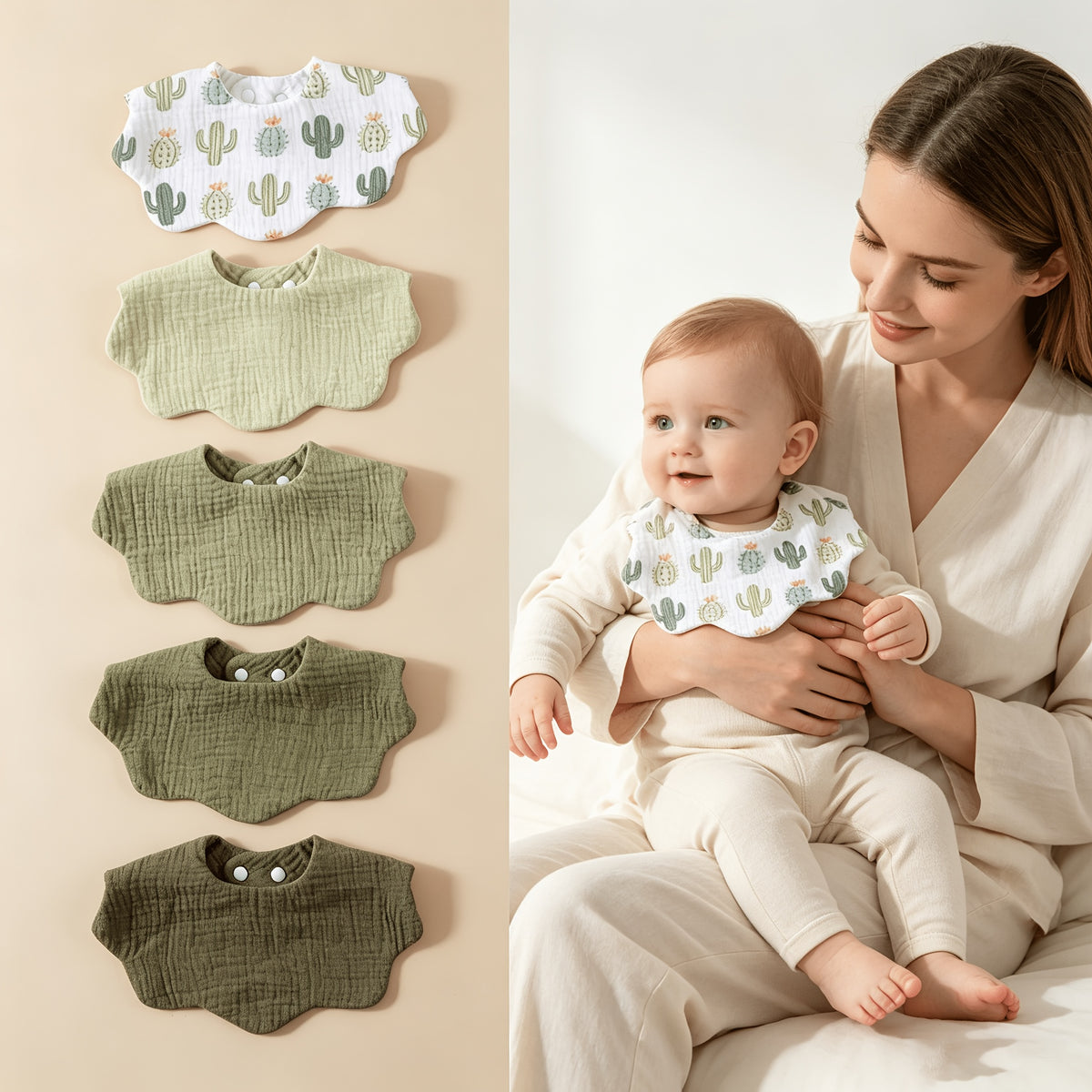 Bavoirs en pur coton pour enfants, garçons et filles — Monptitlou Image