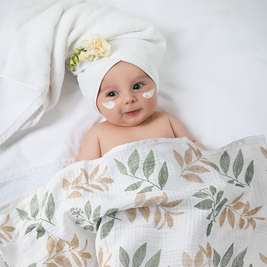 Lot de 5 langes bébé en mousseline, 7 motifs