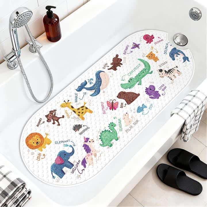 [Tapis antidérapant massant] Tapis de bain ovale antidérapant avec — Monptitlou