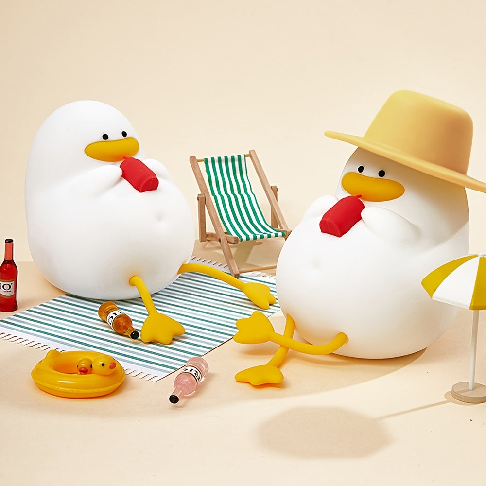 Lampe de chevet en silicone mignon canard avec lumière douce changeante — Monptitlou