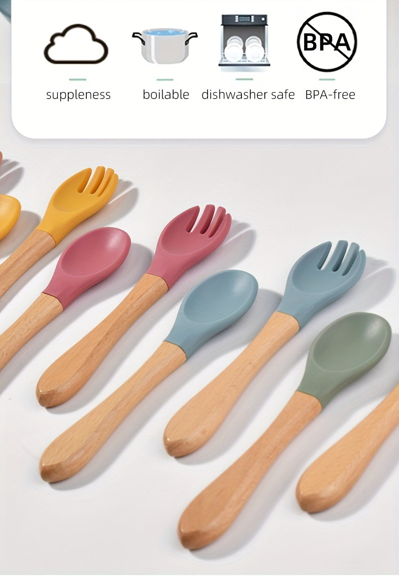 Ensemble de vaisselle pour bébé en silicone alimentaire avec ventouse — Monptitlou