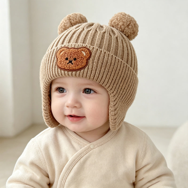 Bonnet Épaissi Adorable sur le Thème de l'Ours pour Garçons et Filles — Monptitlou